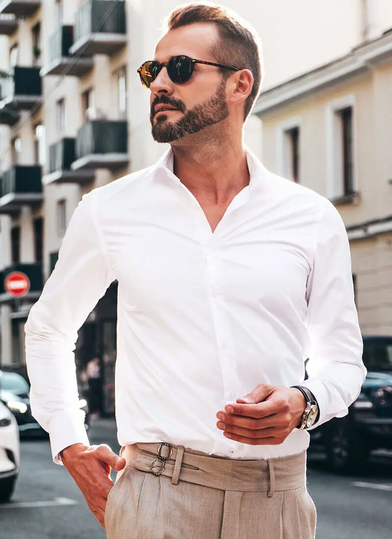 Fit man in a white shirt